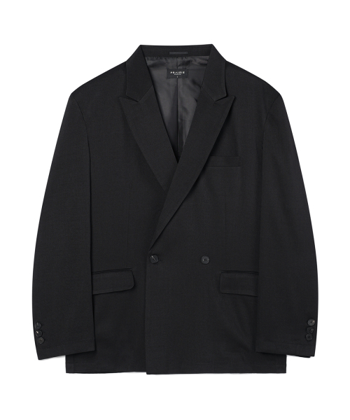 PRAIRIE(KR)(プレーリー)の「ビッグダディフィットワンボタンダブルブレザー(ブラック)(テーラードジャケット・メンズ・ブラック・SMALL/MEDIUM/LARGE)」の5枚目の写真