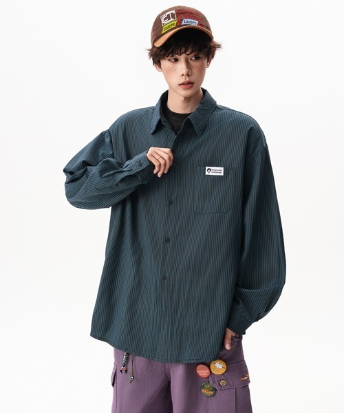 Ressaca（レサーカ）の「オーバーサイズストライプシャツ（シャツ/ブラウス・メンズ・ブルー/グリーン/レッド・L/M）」の17枚目の写真