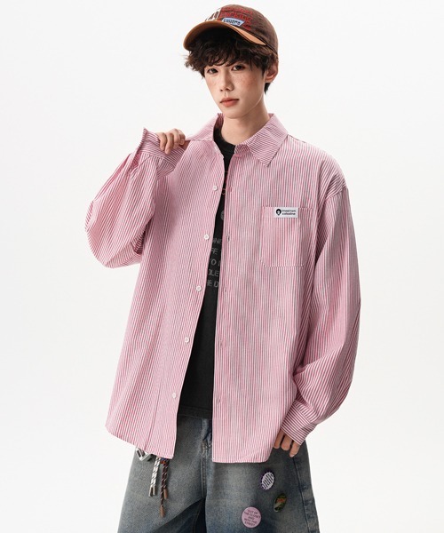 Ressaca（レサーカ）の「オーバーサイズストライプシャツ（シャツ/ブラウス・メンズ・ブルー/グリーン/レッド・L/M）」の12枚目の写真