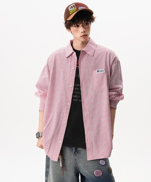 Ressaca（レサーカ）の「オーバーサイズストライプシャツ（シャツ/ブラウス・メンズ・ブルー/グリーン/レッド・L/M）」の13枚目の写真