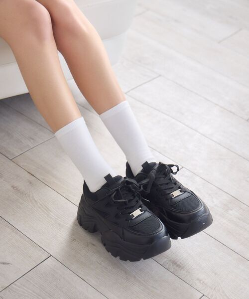 RETRO GIRL（レトロガール）の「ダッドスニーカー（その他シューズ・レディース・オフホワイト/シルバー/ブラック・MEDIUM/LARGE）」の2枚目の写真