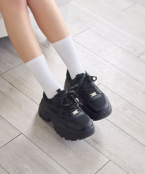 RETRO GIRL（レトロガール）の「ダッドスニーカー（その他シューズ・レディース・オフホワイト/シルバー/ブラック・MEDIUM/LARGE）」の11枚目の写真