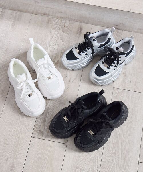 RETRO GIRL（レトロガール）の「ダッドスニーカー（その他シューズ・レディース・オフホワイト/シルバー/ブラック・MEDIUM/LARGE）」の8枚目の写真