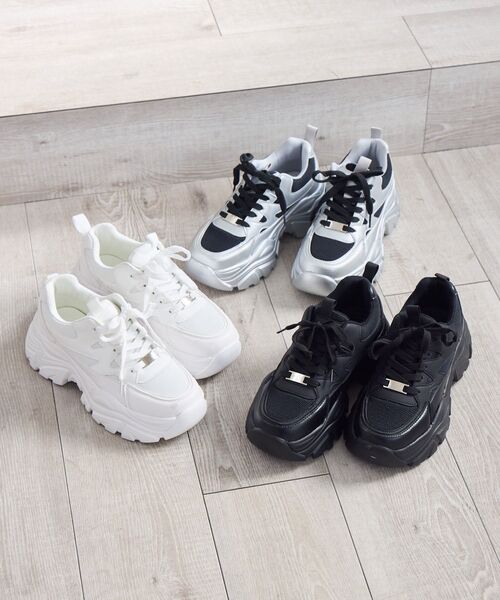 RETRO GIRL（レトロガール）の「ダッドスニーカー（その他シューズ・レディース・オフホワイト/シルバー/ブラック・MEDIUM/LARGE）」の9枚目の写真