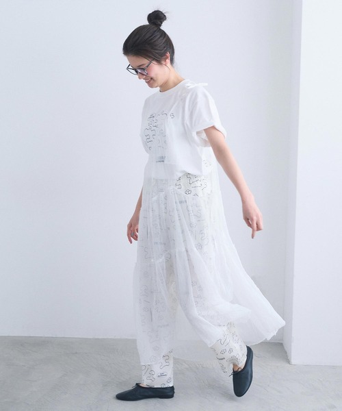 I am I in fact...(アイアムアイインファクト)の「TISSUE SKIRT(スカート・レディース・ホワイト/ブラック・FREE)」の4枚目の写真