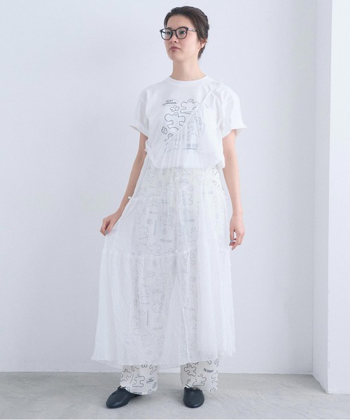 I am I in fact...(アイアムアイインファクト)の「TISSUE SKIRT(スカート・レディース・ホワイト/ブラック・FREE)」の3枚目の写真