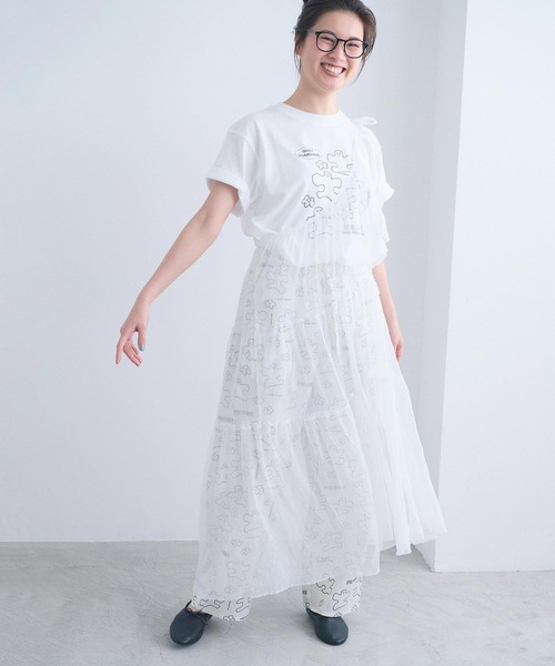 I am I in fact...(アイアムアイインファクト)の「TISSUE SKIRT(スカート・レディース・ホワイト/ブラック・FREE)」の5枚目の写真