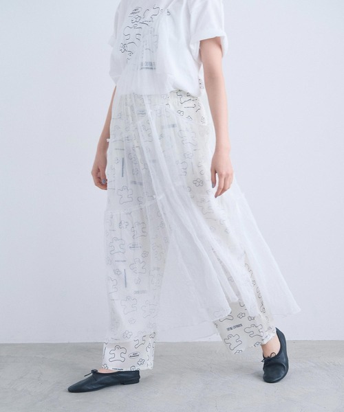 I am I in fact...(アイアムアイインファクト)の「TISSUE SKIRT(スカート・レディース・ホワイト/ブラック・FREE)」の7枚目の写真