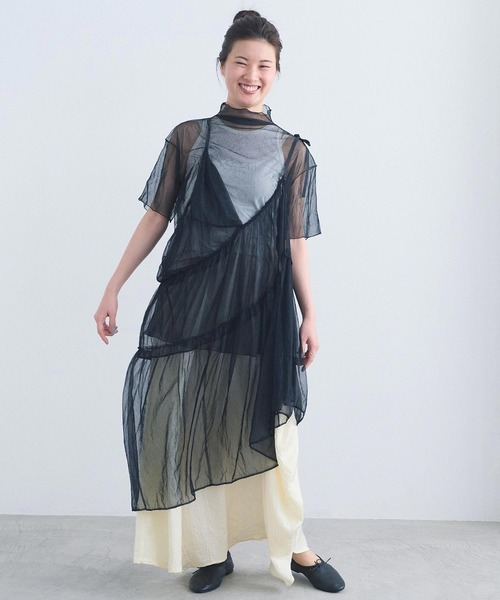 I am I in fact...(アイアムアイインファクト)の「TISSUE SKIRT(スカート・レディース・ホワイト/ブラック・FREE)」の11枚目の写真