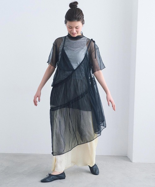 I am I in fact...(アイアムアイインファクト)の「TISSUE SKIRT(スカート・レディース・ホワイト/ブラック・FREE)」の20枚目の写真