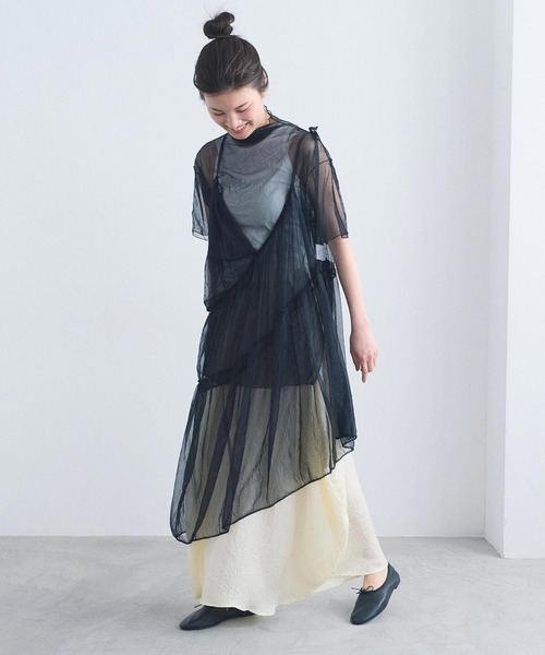 I am I in fact...(アイアムアイインファクト)の「TISSUE SKIRT(スカート・レディース・ホワイト/ブラック・FREE)」の13枚目の写真