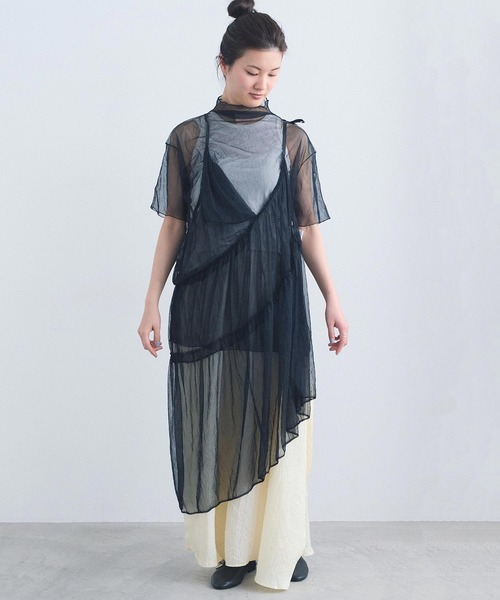 I am I in fact...(アイアムアイインファクト)の「TISSUE SKIRT(スカート・レディース・ホワイト/ブラック・FREE)」の12枚目の写真