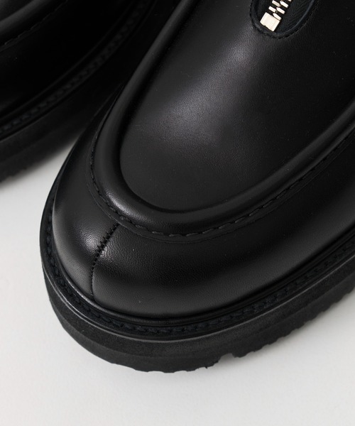 foot the coacher（フットザコーチャー）の「【foot the coacher / フットザコーチャー】FRONT-ZIP MOCCASIN（ブーツ・メンズ・ブラック・7h/8h/9h）」の2枚目の写真