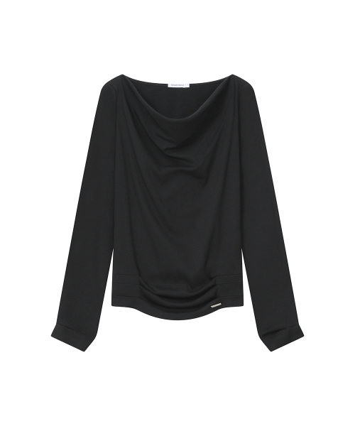 Miseki SEOUL(ミセキソウル)の「Cowl hoodie long sleeve BLACK(Tシャツ/カットソー・レディース・その他・1/2)」の2枚目の写真