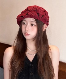 L LABEL（エルラベル）の「フラワークロシェ編みレースキャスケット（キャスケット）」