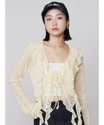 EMODA | ドットラッフルフリルクロップトップ(Tシャツ/カットソー)