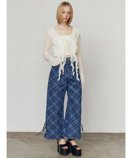 EMODA（エモダ）の「ドットラッフルフリルクロップトップ（Tシャツ/カットソー・レディース・ブラック/イエロー/グレー/ホワイト・FREE）」の21枚目の写真