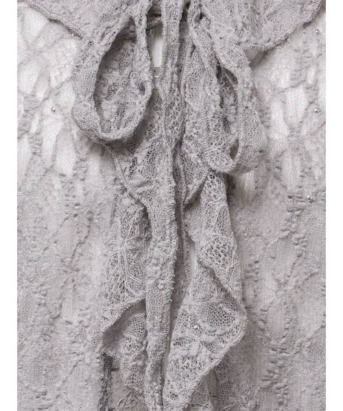 EMODA（エモダ）の「ドットラッフルフリルクロップトップ（Tシャツ/カットソー・レディース・ブラック/イエロー/グレー/ホワイト・FREE）」の14枚目の写真