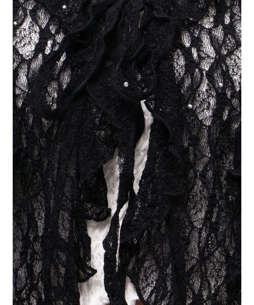 EMODA（エモダ）の「ドットラッフルフリルクロップトップ（Tシャツ/カットソー・レディース・ブラック/イエロー/グレー/ホワイト・FREE）」の15枚目の写真