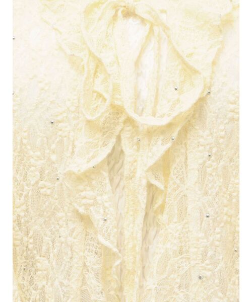 EMODA（エモダ）の「ドットラッフルフリルクロップトップ（Tシャツ/カットソー・レディース・ブラック/イエロー/グレー/ホワイト・FREE）」の16枚目の写真