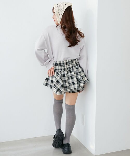 MAJESTIC LEGON（マジェスティックレゴン）の「オメカシにゃんずリボンニット（ニット/セーター・レディース・ライトグレー/ピンク/チャコールグレー・MEDIUM）」の13枚目の写真