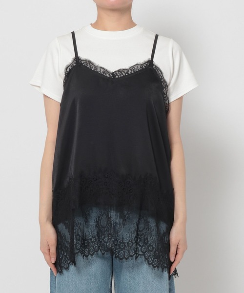 LOWRYS FARM（ローリーズファーム）の「サテンレースキャミ 664226（Tシャツ/カットソー・レディース・アイボリー/ブラック・FREE）」の14枚目の写真