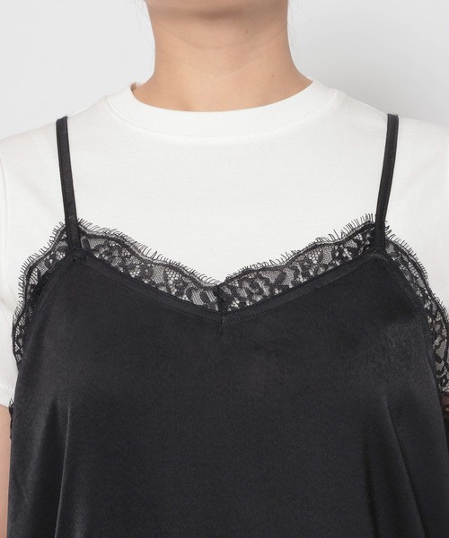 LOWRYS FARM（ローリーズファーム）の「サテンレースキャミ 664226（Tシャツ/カットソー・レディース・アイボリー/ブラック・FREE）」の17枚目の写真