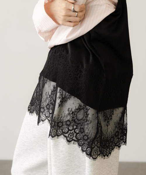 LOWRYS FARM（ローリーズファーム）の「サテンレースキャミ 664226（Tシャツ/カットソー・レディース・アイボリー/ブラック・FREE）」の19枚目の写真