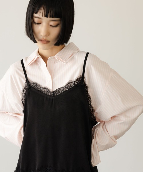 LOWRYS FARM（ローリーズファーム）の「サテンレースキャミ 664226（Tシャツ/カットソー・レディース・アイボリー/ブラック・FREE）」の21枚目の写真