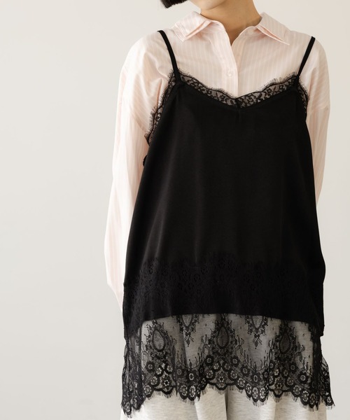 LOWRYS FARM（ローリーズファーム）の「サテンレースキャミ 664226（Tシャツ/カットソー・レディース・アイボリー/ブラック・FREE）」の20枚目の写真