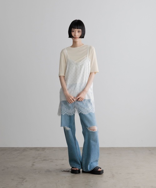 サテンレースキャミ 664226（Tシャツ/カットソー）｜LOWRYS FARM