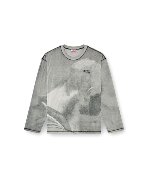 DIESEL(ディーゼル)の「メンズ 長袖Tシャツ T-BOXT-LS-NC-V1(Tシャツ/カットソー・メンズ・グレー系その他・MEDIUM/X-LARGE/XX-LARGE)」の5枚目の写真