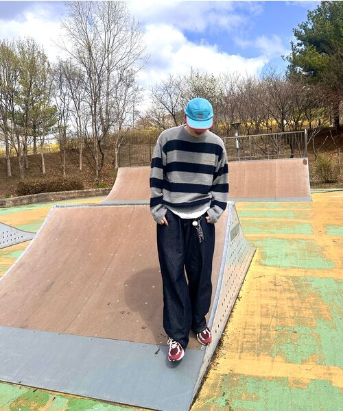 CACTUSDONUTMARKET(カクタスドーナツマーケット)の「Embroidery Hairy Stripe Sweater-Melange gray(ニット/セーター・レディース・その他・MEDIUM/LARGE)」の4枚目の写真