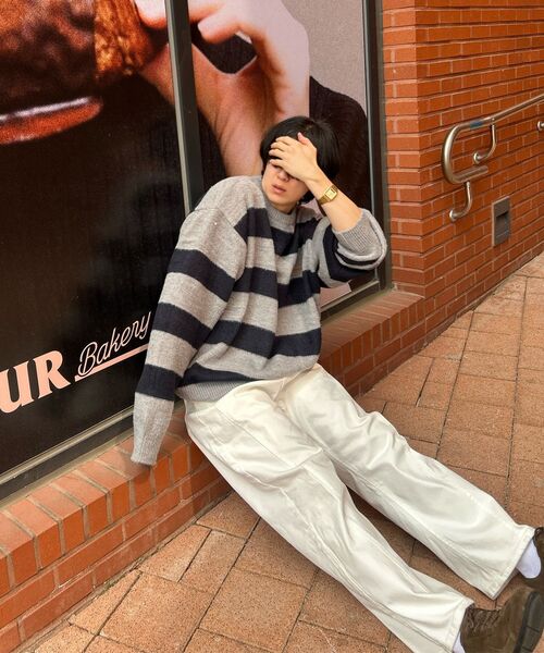 CACTUSDONUTMARKET(カクタスドーナツマーケット)の「Embroidery Hairy Stripe Sweater-Melange gray(ニット/セーター・レディース・その他・MEDIUM/LARGE)」の6枚目の写真