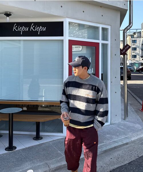 CACTUSDONUTMARKET(カクタスドーナツマーケット)の「Embroidery Hairy Stripe Sweater-Melange gray(ニット/セーター・レディース・その他・MEDIUM/LARGE)」の3枚目の写真