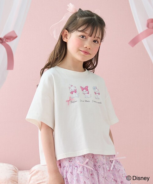 ディズニー/マリー】ショート丈 半袖Tシャツ（Tシャツ/カットソー