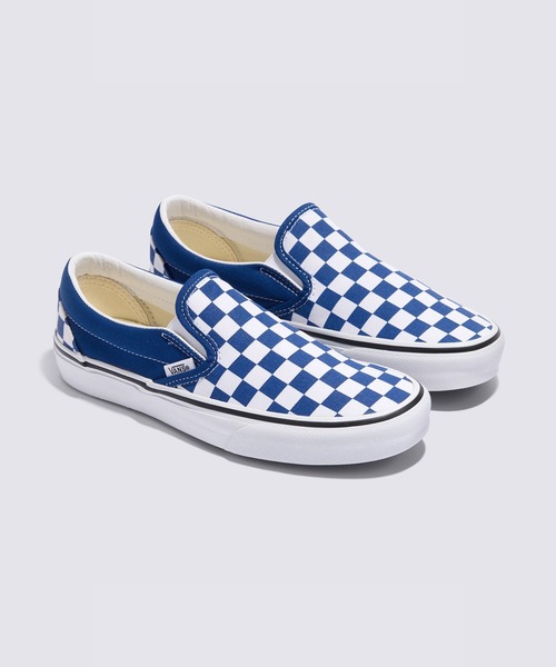 VANS（バンズ）の「クラシック スリッポン / Classic Slip-On CHECKERBOARD T VN000DAH7WM1（スリッポン・メンズ・ブルー・4.5/5.5/6）」の2枚目の写真