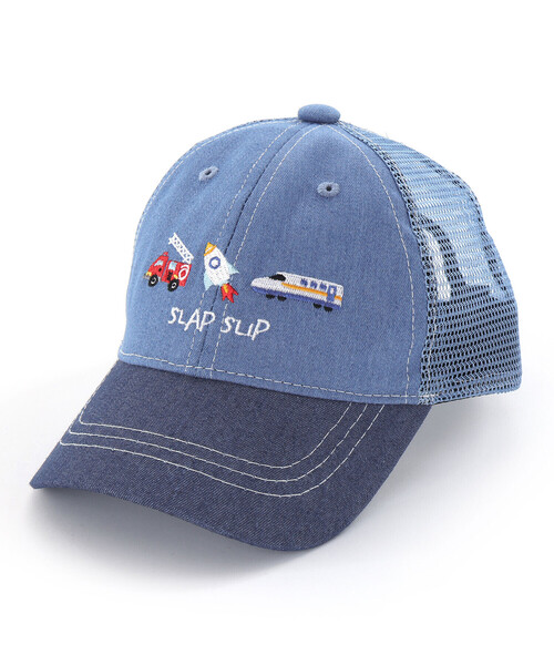 SLAP SLIP(スラップスリップ)の「恐竜&乗り物刺しゅうメッシュキャップ(52~54cm)(キャップ・キッズ・ネイビー/イエロー・S/M)」の4枚目の写真