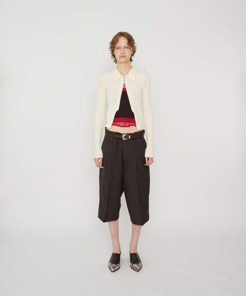 JANE SMITH / JOHN SMITH（ジェーンスミスジョンスミス）の「16G RIB DOUBLE ZIP CARDIGAN（カーディガン/ボレロ・レディース・ブラック/オフホワイト・M）」の3枚目の写真
