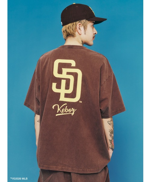 KEBOZ × MLB SAN DIEGO PADRES Logo Washed S/S Tee — футболка с логотипом