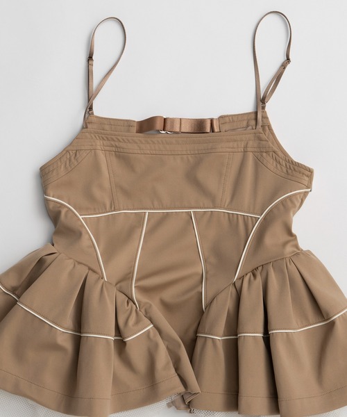 MAISON SPECIAL(メゾンスペシャル)の「Piping Peplum Tunic/パイピングペプラムチュニック(シャツ/ブラウス・レディース・ベージュ/ブラック・FREE)」の10枚目の写真