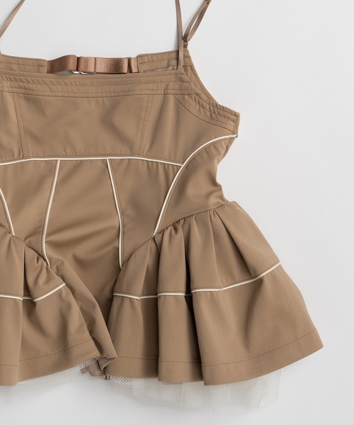 MAISON SPECIAL(メゾンスペシャル)の「Piping Peplum Tunic/パイピングペプラムチュニック(シャツ/ブラウス・レディース・ベージュ/ブラック・FREE)」の11枚目の写真