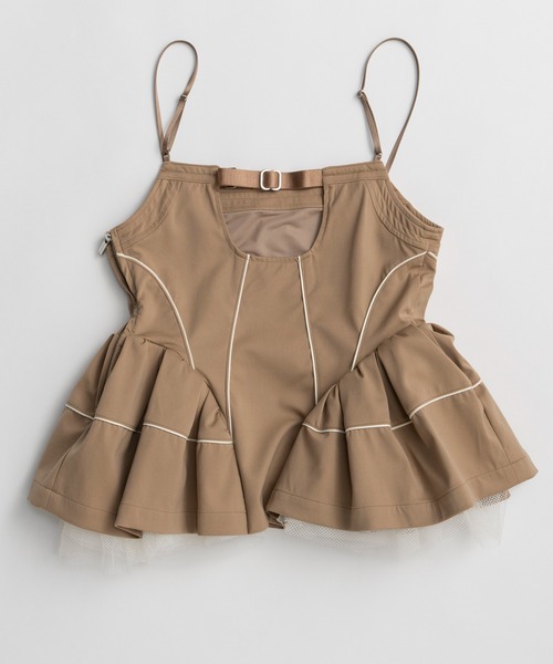 MAISON SPECIAL(メゾンスペシャル)の「Piping Peplum Tunic/パイピングペプラムチュニック(シャツ/ブラウス・レディース・ベージュ/ブラック・FREE)」の13枚目の写真