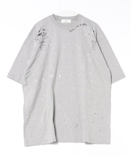 a.p.o.v.(エーピーオービー)の「a.p.o.v. スプラッターペイントダメージ加工コットンオーバーサイズTシャツ(Tシャツ/カットソー・メンズ・ホワイト/ブラック/グレー・ONESIZE)」の7枚目の写真