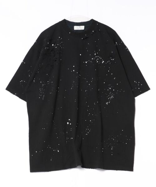 a.p.o.v.(エーピーオービー)の「a.p.o.v. スプラッターペイントダメージ加工コットンオーバーサイズTシャツ(Tシャツ/カットソー・メンズ・ホワイト/ブラック/グレー・ONESIZE)」の9枚目の写真