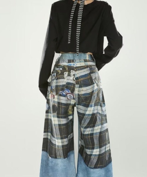 LAC-VERT(ラック・ヴェール)の「レイヤードデザインデニムパンツ(デニムパンツ・レディース・ブルー・LARGE/MEDIUM)」の7枚目の写真