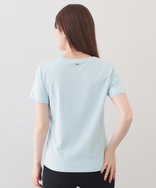 index（インデックス）の「【UVケア/接触冷感/吸水速乾】薄手なのに透けにくい！ベーシックTシャツ《洗濯機OK/S～3L/6col》（Tシャツ/カットソー・レディース・ホワイト系5/ナチュラル/オフホワイト/サックスブルー系7/ネイビー系5/ブラック・40/44/42/38/36）」の13枚目の写真