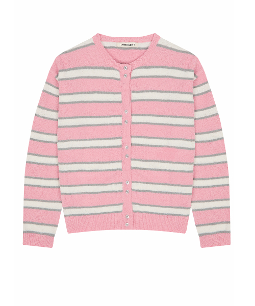 LARTIGENT(ラーティゼン)の「L23 OVERSIZED STRIPE CARDIGAN(PINK)(カーディガン/ボレロ・レディース・その他・FREE)」の4枚目の写真