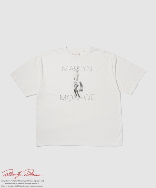 Mac-House(マックハウス)の「マリリン・モンロー モノクロ実写フォトプリント ルーズ半袖Tシャツ 通気性・吸汗性(Tシャツ/カットソー・メンズ・オフホワイト/ブラック・L/M)」の10枚目の写真