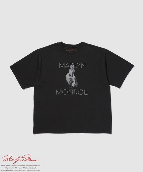 Mac-House(マックハウス)の「マリリン・モンロー モノクロ実写フォトプリント ルーズ半袖Tシャツ 通気性・吸汗性(Tシャツ/カットソー・メンズ・オフホワイト/ブラック・L/M)」の9枚目の写真